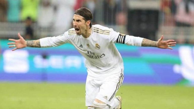 Sergio Ramos durante un partido con Real Madrid