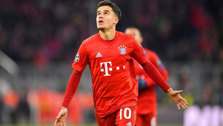 Philipe Coutinho festeja un gol con el Bayern Munich