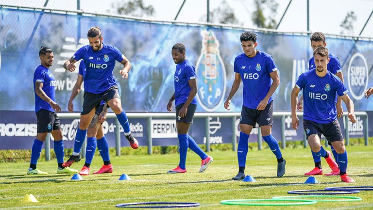 Jugadores del Porto durante un entrenamiento