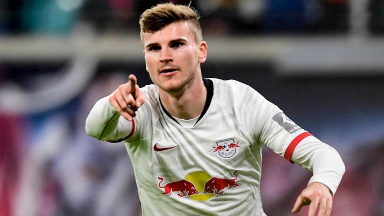 Timo Werner durante un partido con RB Leipzig