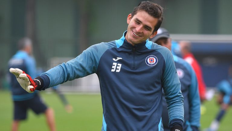 Sebastián Jurado, en un entrenamiento de Cruz Azul