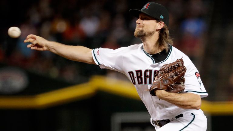 Mike Leake, en un lanzamiento