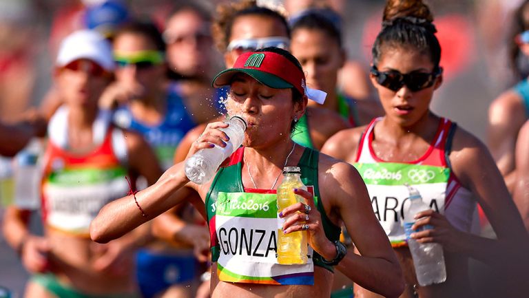 González, durante la prueba de 20 kms. en Río 2016