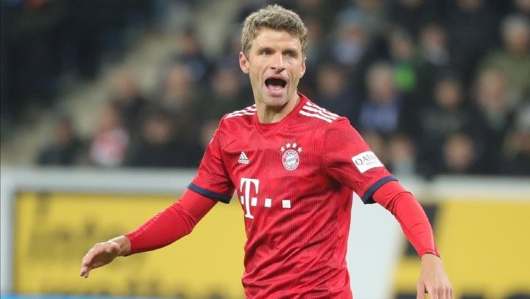 Thomas Müller durante un partido con Bayern Munich