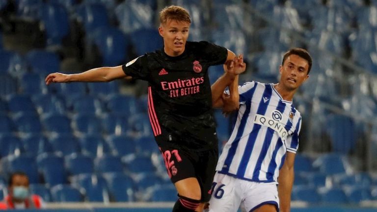 Martin Odegaard durante un partido con Real Madrid