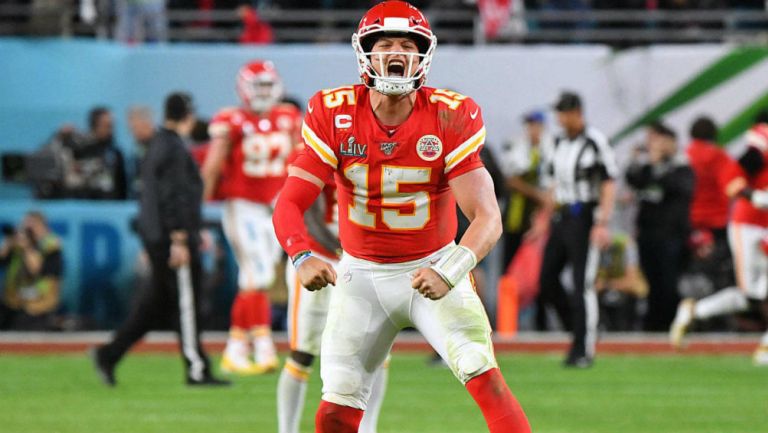 Mahomes en celebración con los Chiefs