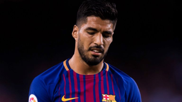 Luis Suárez se lamenta durante un duelo del Barcelona 