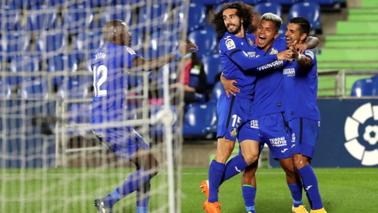 Jugadores del Getafe en festejo