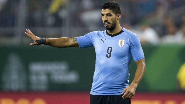 Luis Suárez en un partido con Uruguay