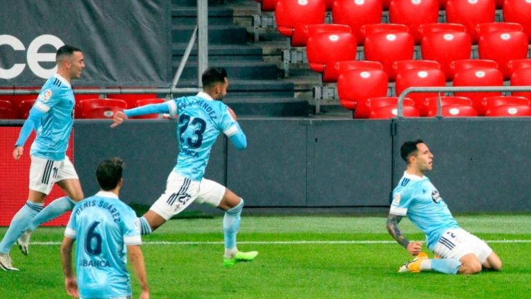 Jugadores del Celta de Vigo festejando un gol