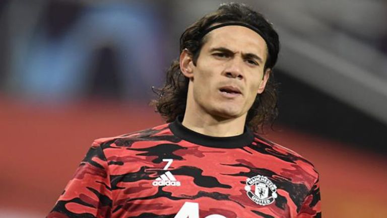 Edinson Cavani, previo a un juego del Manchester United