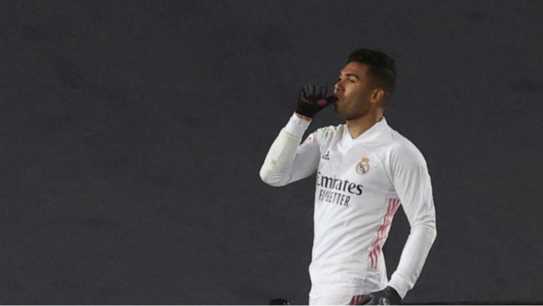 Casemiro en festejo con Real Madrid