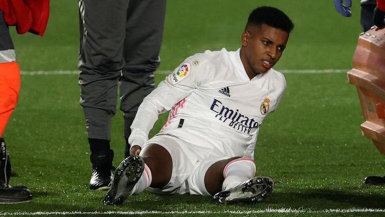 Rodrygo tras su lesión en el duelo ante Granada 