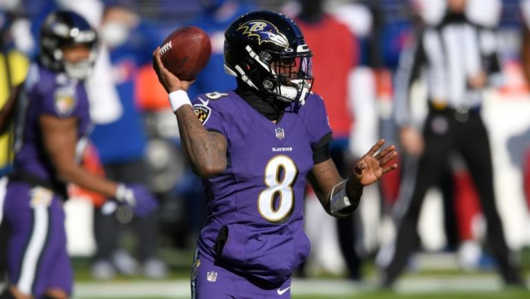 Lamar Jackson en un partido de los Ravens