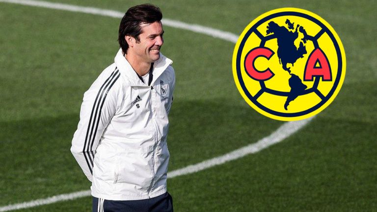 Santiago Solari durante una sesión con el Real Madrid 