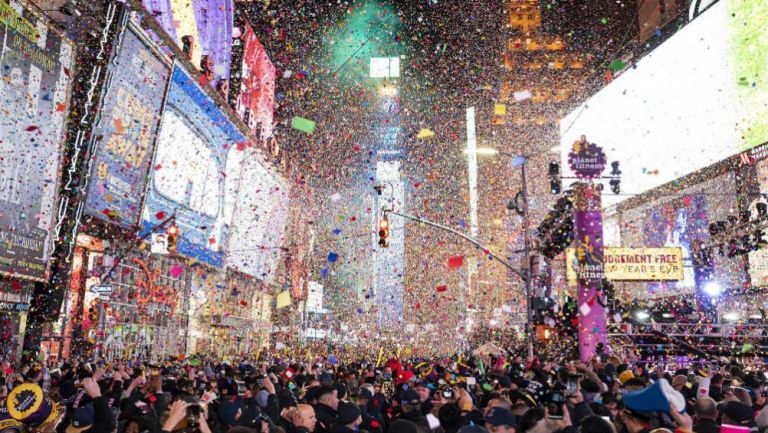 Times Square en Nueva York durante las celebraciones de año nuevo