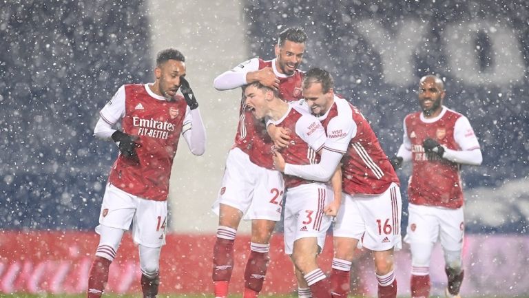 Jugadores del Arsenal celebrando un gol