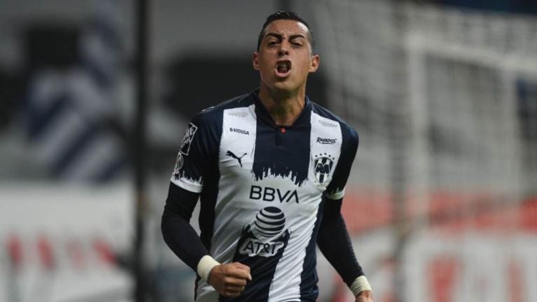 Funes Mori en festejo con Rayados