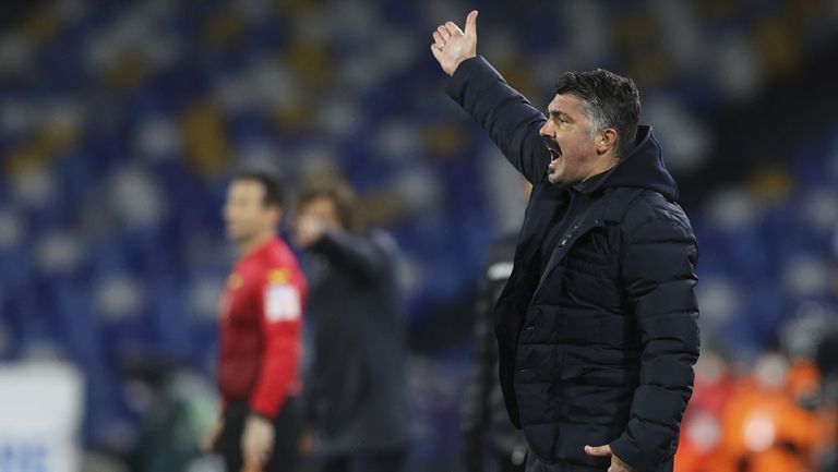 Gennaro Gattuso en partido con Napoli