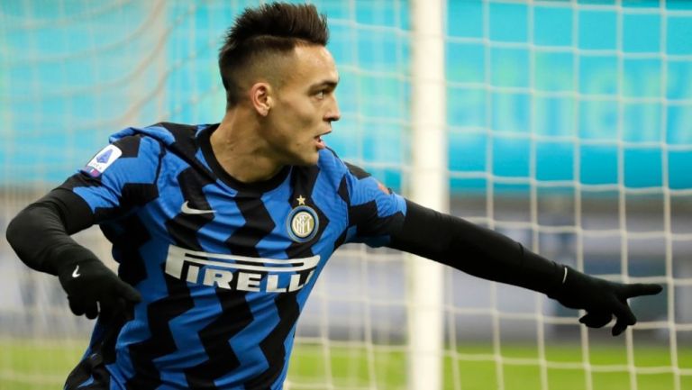 Lautaro Martínez en un partido con el Inter de Milán