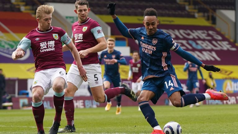 Pierre Emerick Aubameyang durante el duelo ante Burnley 