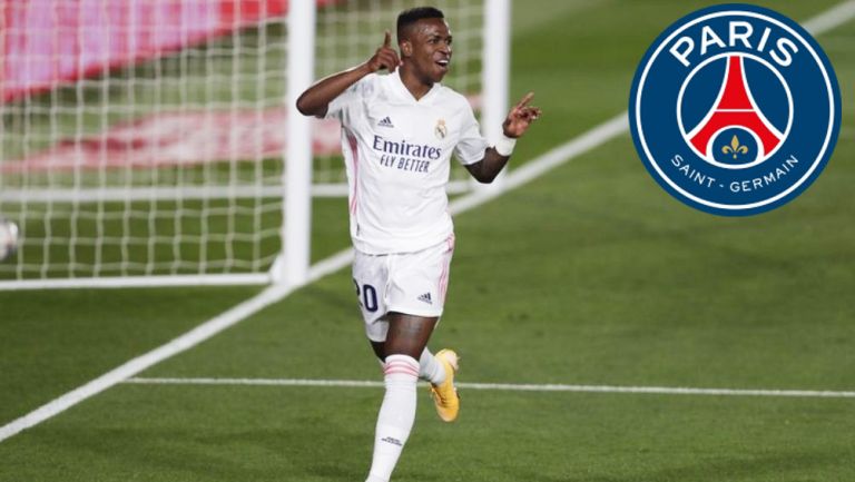 Vinícius en un partido con el Real Madrid