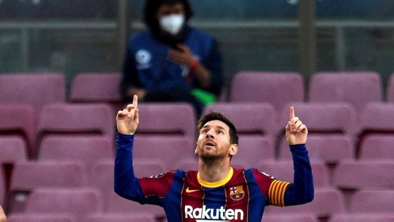 Lionel Messi durante un partido con Barcelona