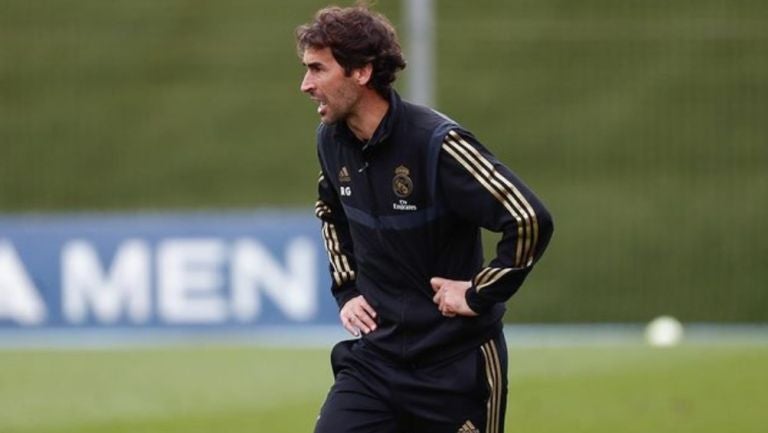 Raúl González durante un entrenamiento del Castilla