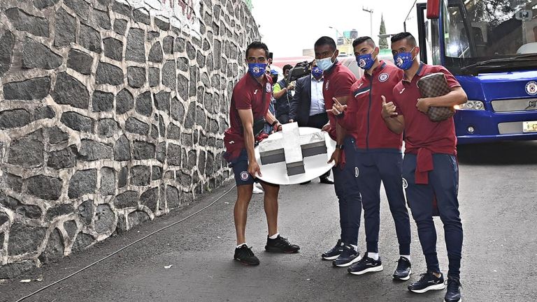 Jugadores de Cruz Azul previo al juego vs Toluca 