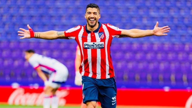 Luis Suárez tras anotar un gol a favor del Atlético de Madrid