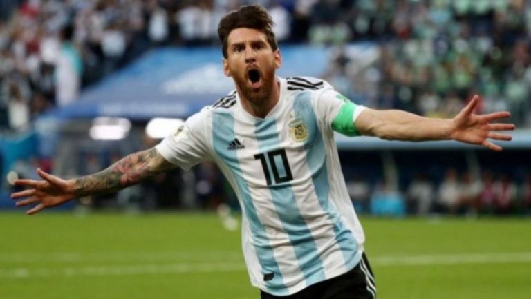 Lionel Messi en un partido con Argentina