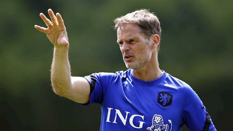 Frank de Boer durante un entrenamiento con Países Bajos