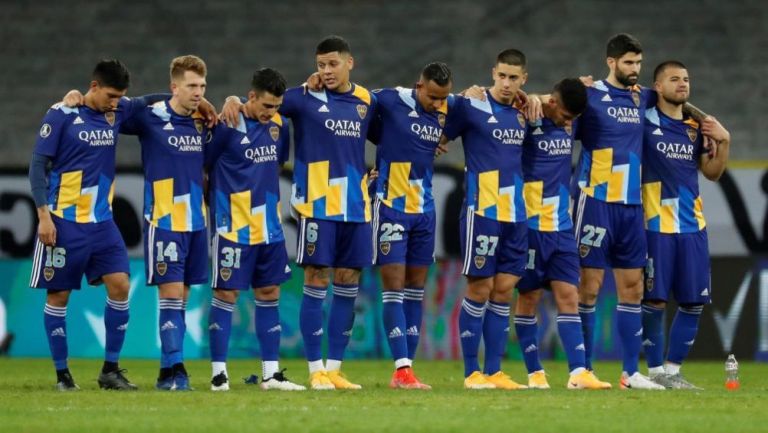 Jugadores de Boca Juniors en la tanda de penales