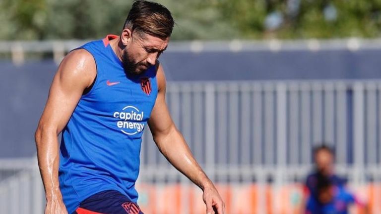 Héctor Herrera durante entrenamiento con el Atlético de Madrid