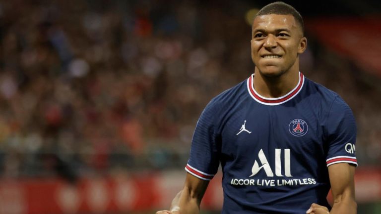 Mbappé celebra anotación con el PSG frente al Reims