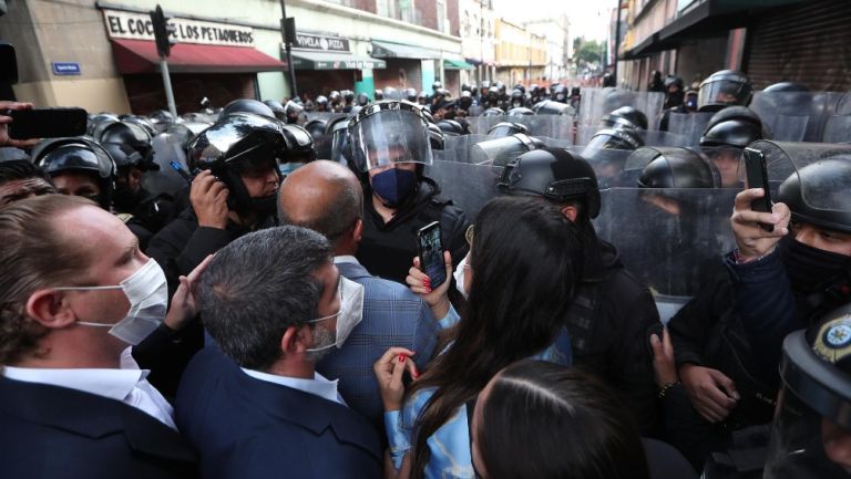 CDMX: Lía Limón fue herida en protesta de alcaldes que terminó en golpes