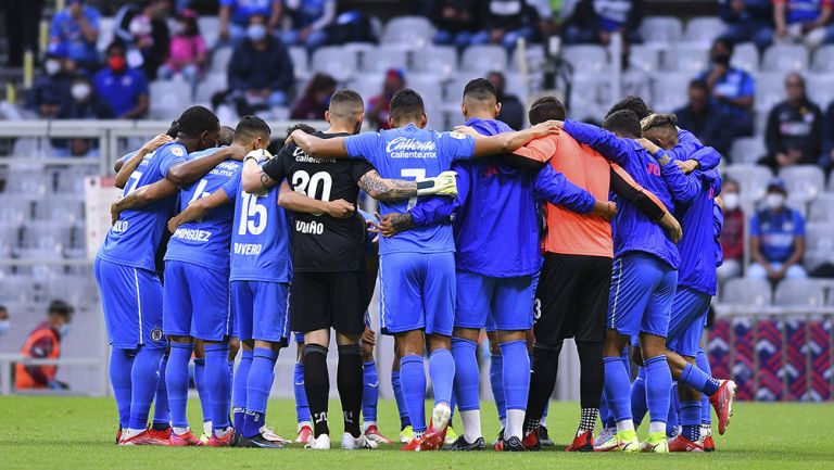 Jugadores de Cruz Azul previo a un partido