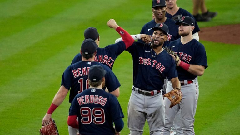 Jugadores de Boston en festejo