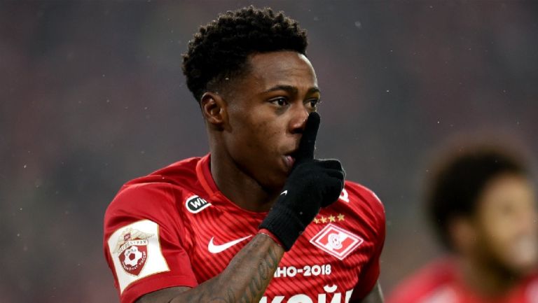 Quincy Promes festejando gol con el Spartak de Moscú