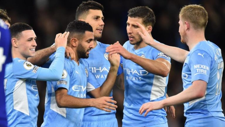 Jugadores del Manchester City en festejo