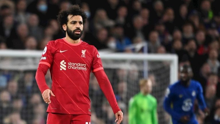 Mohamed Salah durante un partido con Liverpool