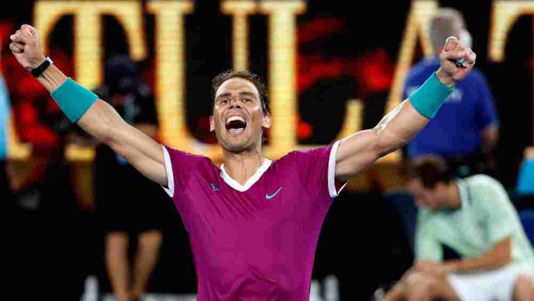 Rafa Nadal tras ganar el Abierto de Australia 