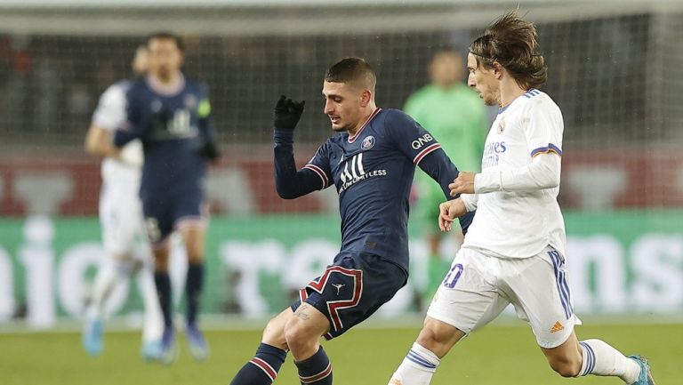 Marco Verratti durante un partido con PSG