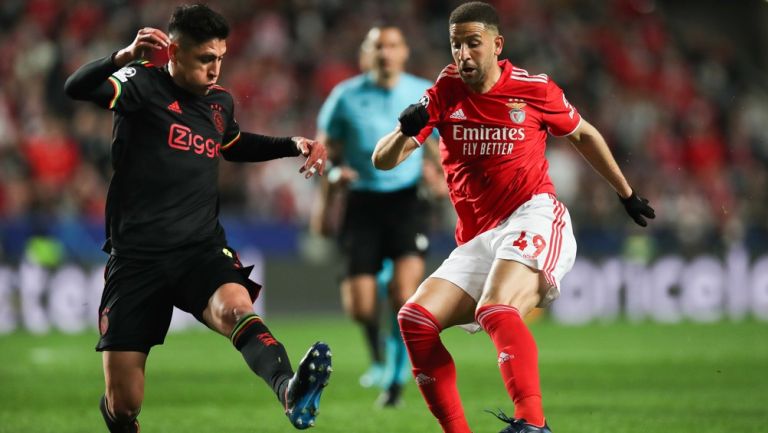 Edson Álvarez fue titular en el Benfica vs Ajax