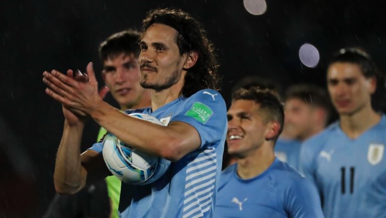 Jugadores de Uruguay celebran pase al Mundial