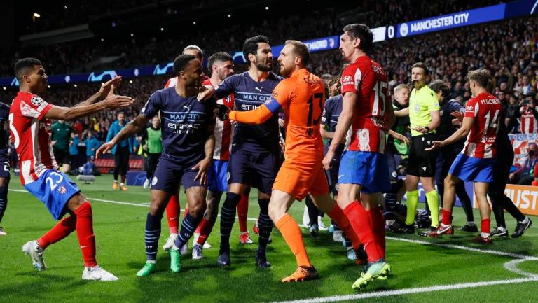 Atlético de Madrid y Manchester City durante trifulca