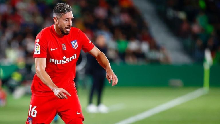 Héctor Herrera durante un partido con Atlético de Madrid