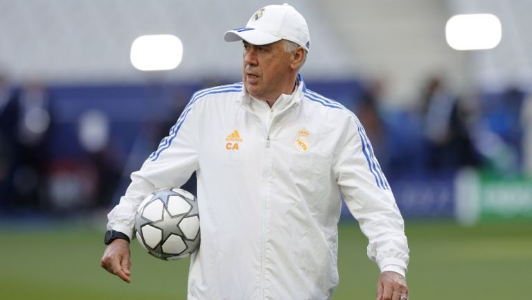 Carlo Ancelloti en entrenamiento con el Real Madrid