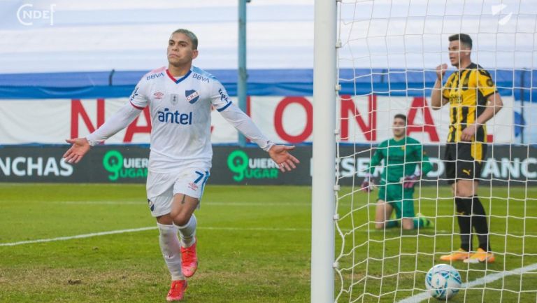 Brian Ocampo durante un partido con Nacional