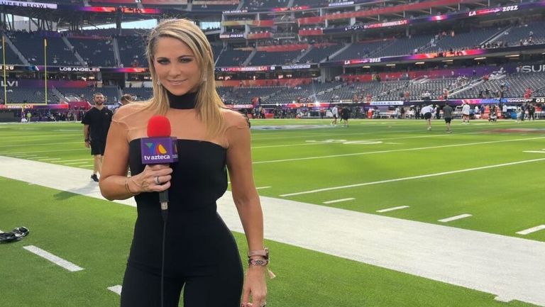 Inés Sainz en la cobertura del Superbowl LVI